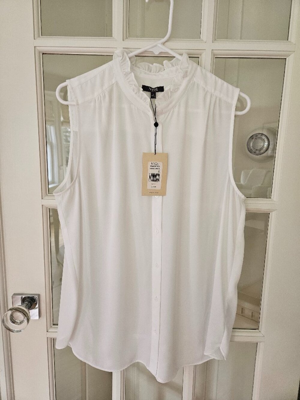 NYDJ Sleeveless White Top - Size L - NWT!!!